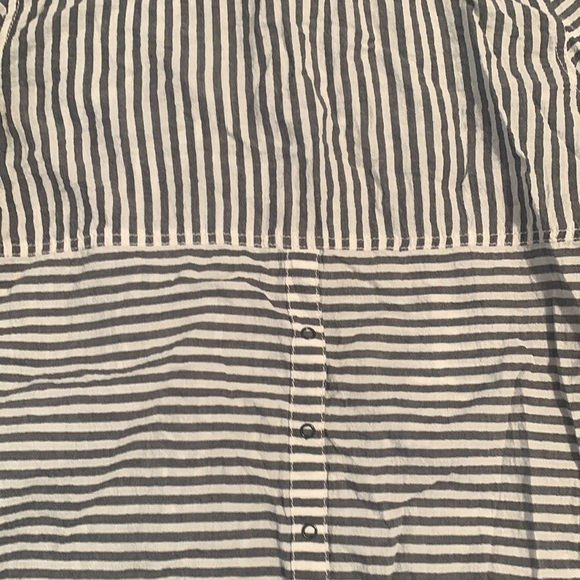 CASLON Striped Long Sleeve Collared Button Down Blouse Blue and White Women’s S - Picture 8 of 12